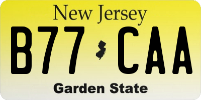 NJ license plate B77CAA