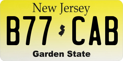 NJ license plate B77CAB