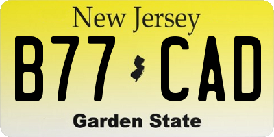 NJ license plate B77CAD