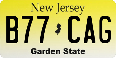 NJ license plate B77CAG