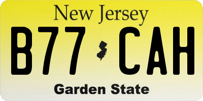 NJ license plate B77CAH