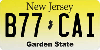 NJ license plate B77CAI