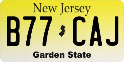NJ license plate B77CAJ
