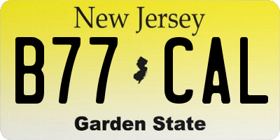 NJ license plate B77CAL