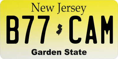 NJ license plate B77CAM