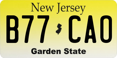 NJ license plate B77CAO