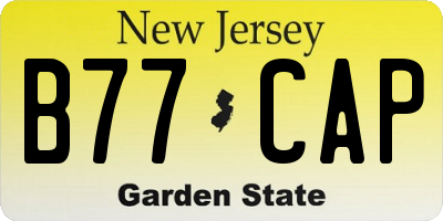 NJ license plate B77CAP
