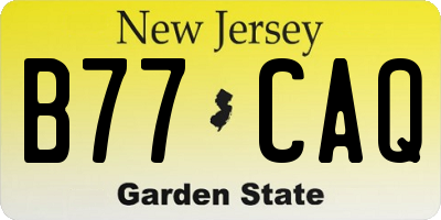 NJ license plate B77CAQ