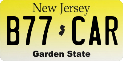 NJ license plate B77CAR