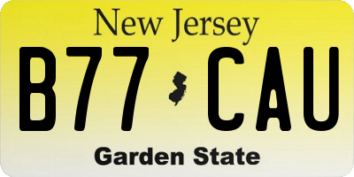 NJ license plate B77CAU