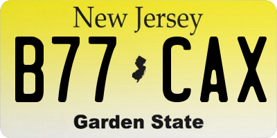 NJ license plate B77CAX