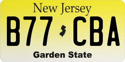 NJ license plate B77CBA