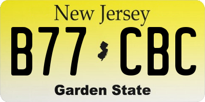 NJ license plate B77CBC