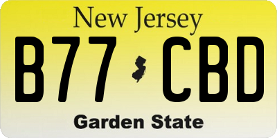 NJ license plate B77CBD