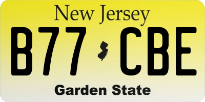 NJ license plate B77CBE