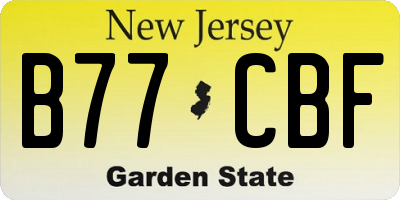 NJ license plate B77CBF