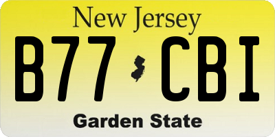 NJ license plate B77CBI