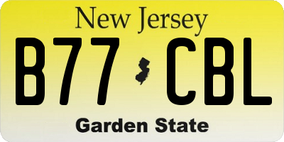 NJ license plate B77CBL