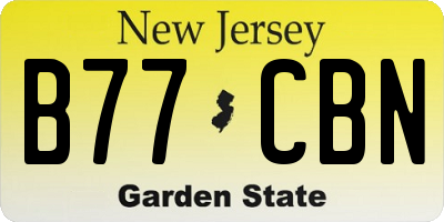 NJ license plate B77CBN