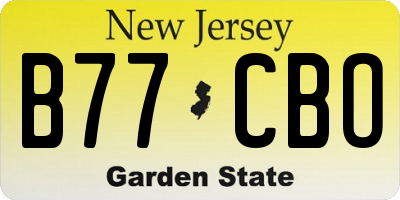 NJ license plate B77CBO
