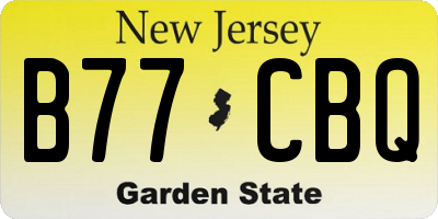 NJ license plate B77CBQ