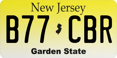 NJ license plate B77CBR