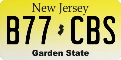 NJ license plate B77CBS