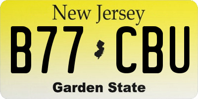 NJ license plate B77CBU