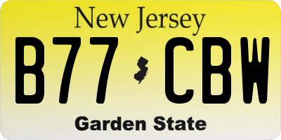 NJ license plate B77CBW