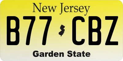 NJ license plate B77CBZ