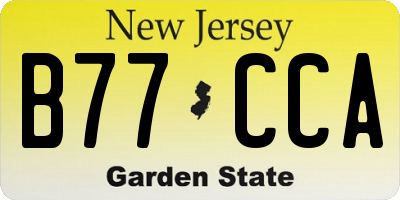 NJ license plate B77CCA