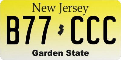 NJ license plate B77CCC