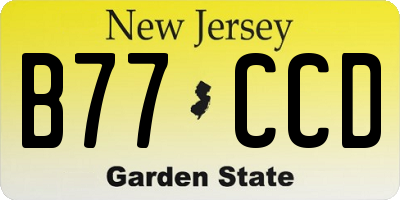 NJ license plate B77CCD