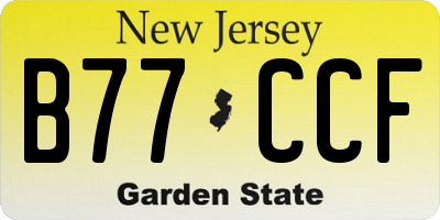 NJ license plate B77CCF