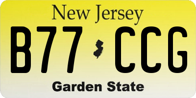 NJ license plate B77CCG