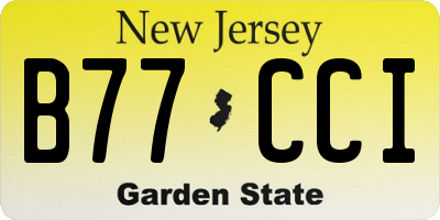 NJ license plate B77CCI