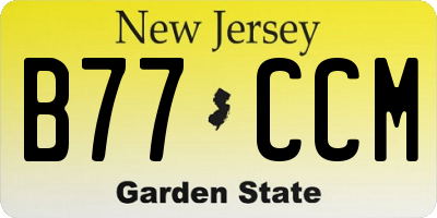 NJ license plate B77CCM