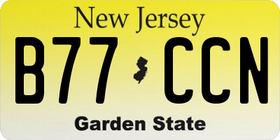 NJ license plate B77CCN
