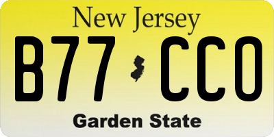 NJ license plate B77CCO