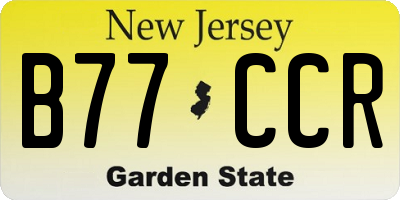 NJ license plate B77CCR