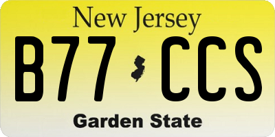 NJ license plate B77CCS