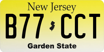 NJ license plate B77CCT