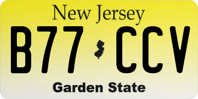 NJ license plate B77CCV