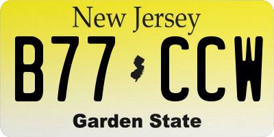 NJ license plate B77CCW