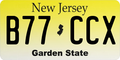 NJ license plate B77CCX