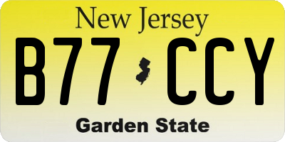 NJ license plate B77CCY