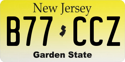 NJ license plate B77CCZ