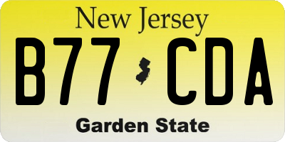 NJ license plate B77CDA