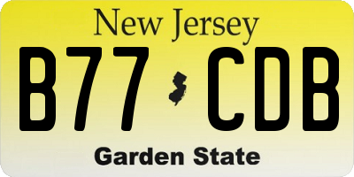 NJ license plate B77CDB