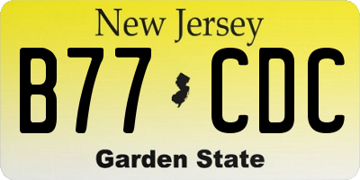 NJ license plate B77CDC